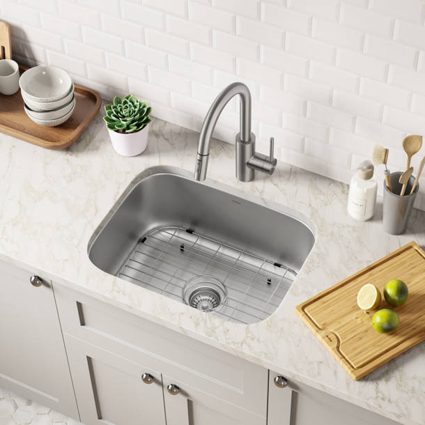 Kraus KHU101-23 Standart Pro 23 Inch 16 Gauge Undermount Single Bowl Stainless Steel Kitchen Sink - Kitchen And Bath